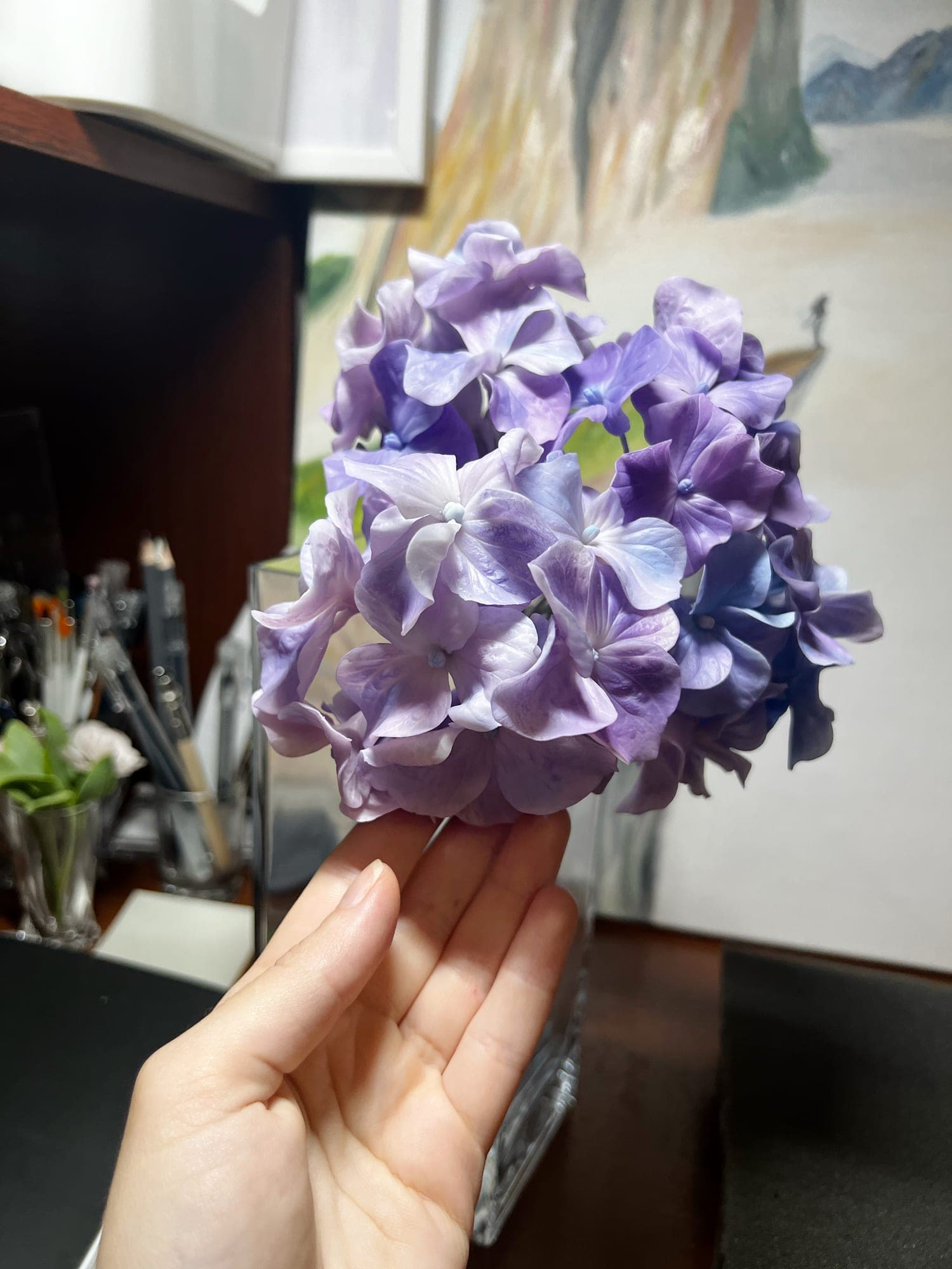 Гортензия из холодного фарфора